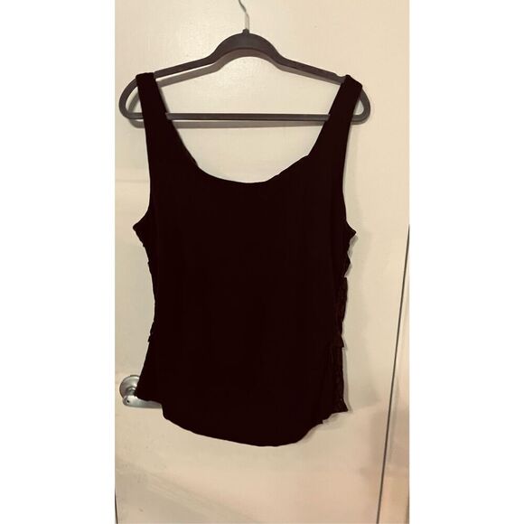 Tahari Navy Blue Lace Tank Top Size L - Picture 7 of 11
